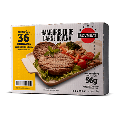 HB de Carne Bovino Fast Burger 56g – Caixa com 36 unidades