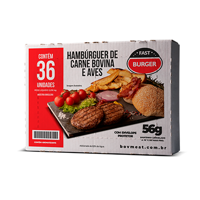 HB Misto Fast Burger 56g  Bovmeat – Caixa com 36 unidades