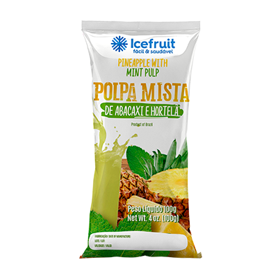 Polpa de Fruta Congelada 100g - Abacaxi com Hortelã